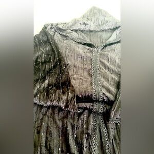 Moroccan black  hooded jellaba intended for Halloween costumes or night parties